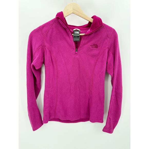 The North Face Pullover Women XS Purple Mauve Fleece Quarter Zip Long Sleeve - Picture 1 of 8